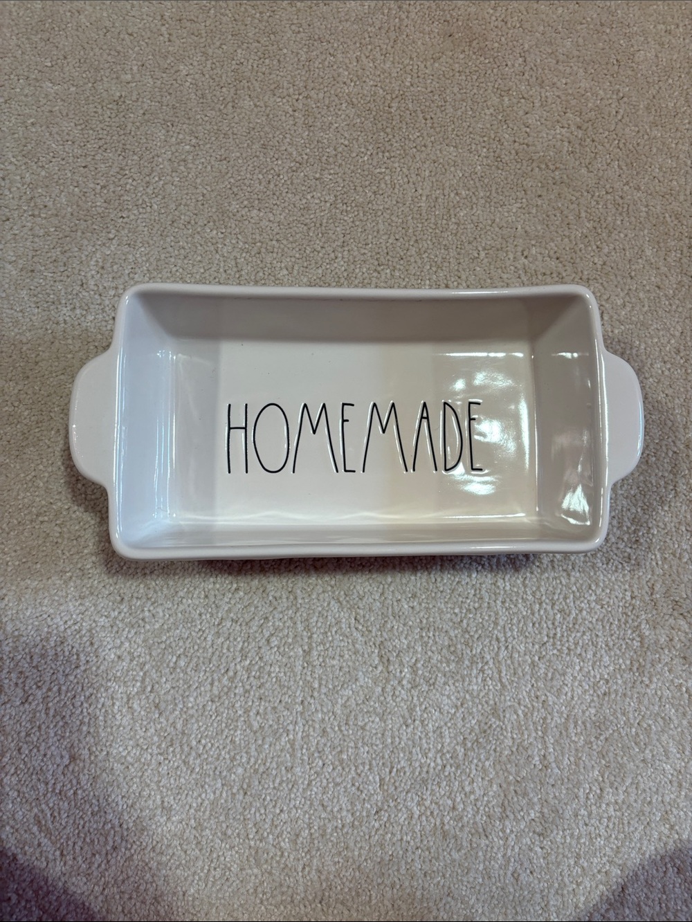 Rae Dunn White Ceramic 'Homemade' Baking Dish with Handles